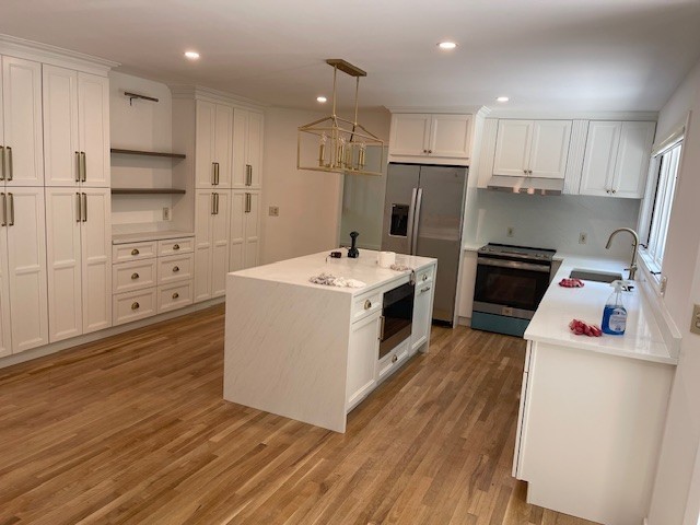 厨房装修 安装橱柜 中岛 冷热水管和通风抽风设备-图5