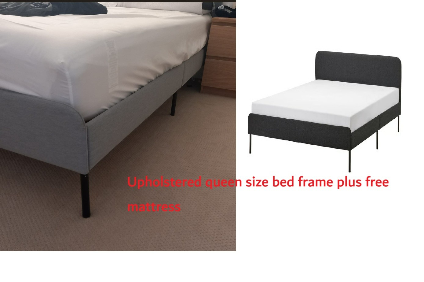 2年宜家 雙人床帶新床墊, 床頭燈